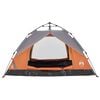 vidaXL Camping Tent Dome 2-Person Grey and Orange Quick Release