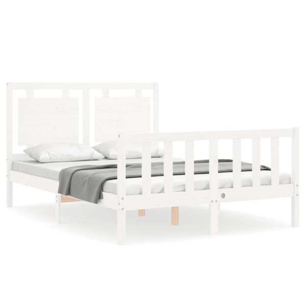 vidaXL Bed Frame without Mattress White 140x200 cm Solid Wood Pine