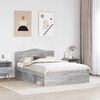 vidaXL Bed Frame Grey Sonoma 140 x 190 cm Solid Pine Wood
