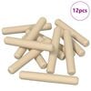 vidaXL Wooden Dowels 12 pcs Brown &Oslash;8 x 50 mm Solid wood