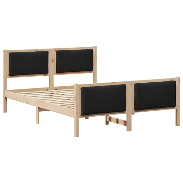vidaXL Bed Frame with Headboard Black 150 x 200 cm Fabric