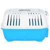 vidaXL Pet Carrier White and Blue 55x36x36cm Polypropylene
