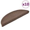 vidaXL Stair Mats 10 pcs 56x17x3 cm Coffee Brown Half Round