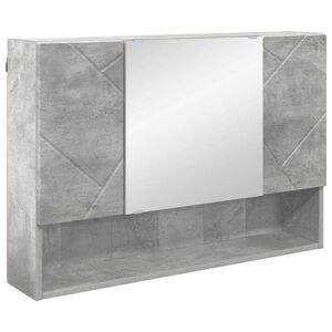 vidaXL Mirror Cabinet Concrete Grey 80 x 17 x 55 cm Engineered Wood