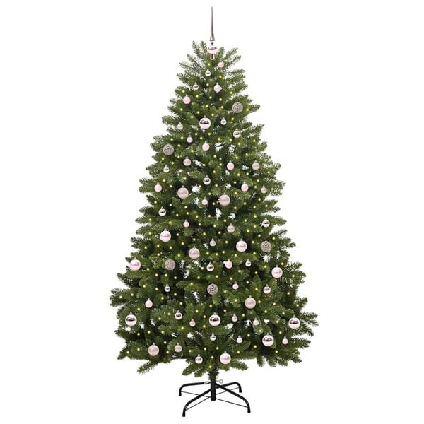 vidaXL Artificial Christmas Tree Green 210 cm PVC and Metal