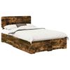 vidaXL Bed Frame with Drawer Smoked Oak 120 x 190 cm Engineered Wood