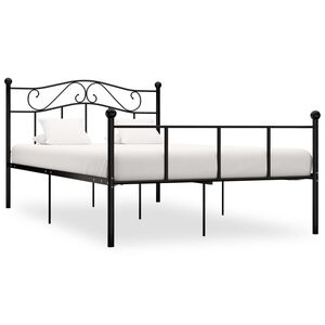 vidaXL Bed Frame without Mattress Black Metal 140x200 cm