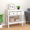 vidaXL Console Table White 75x35x75 cm Solid Wood Pine