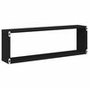 vidaXL Wall Cube Shelf 4 pcs Black 80x15x26.5 cm Engineered Wood