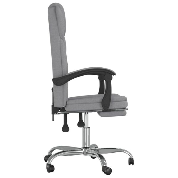 vidaXL Reclining Office Chair Light Grey Fabric