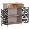 vidaXL Sideboard 60x35x75 cm Rough Mango Wood & Iron