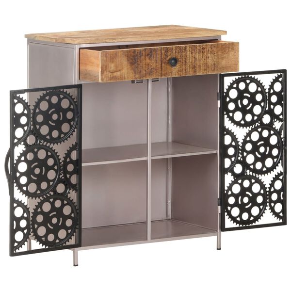 vidaXL Sideboard 60x35x75 cm Rough Mango Wood & Iron