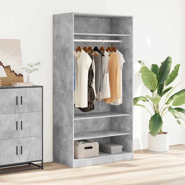vidaXL Wardrobe Concrete Grey 100x50x200 cm Engineered Wood