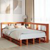 vidaXL Bookcase Bed without Mattress Wax Brown 120x200cm Solid Wood Pine