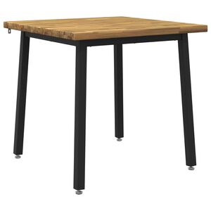 vidaXL 60 x 55 x 75 cm Solid Acacia Wood White and Black Rectangular