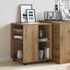 vidaXL Rolling Cabinet Artisan Oak 60x53x72 cm Engineered Wood