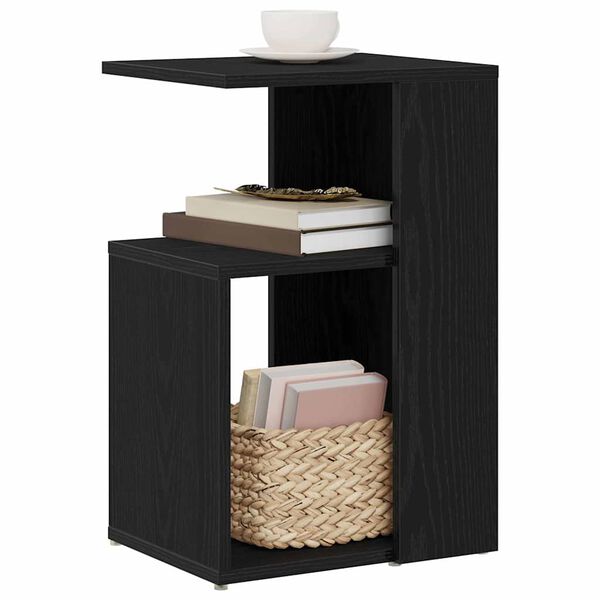 vidaXL Side Table Black Oak 36 x 30 x 56 cm Engineered Wood