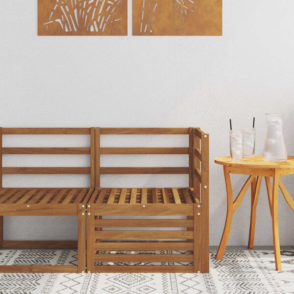 vidaXL Outdoor Corner Sofa Solid Acacia Wood Natural 63 x 63 x 73 cm