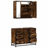 vidaXL 2 Piece Bathroom Furniture Set Smoked Oak Engineered Wood