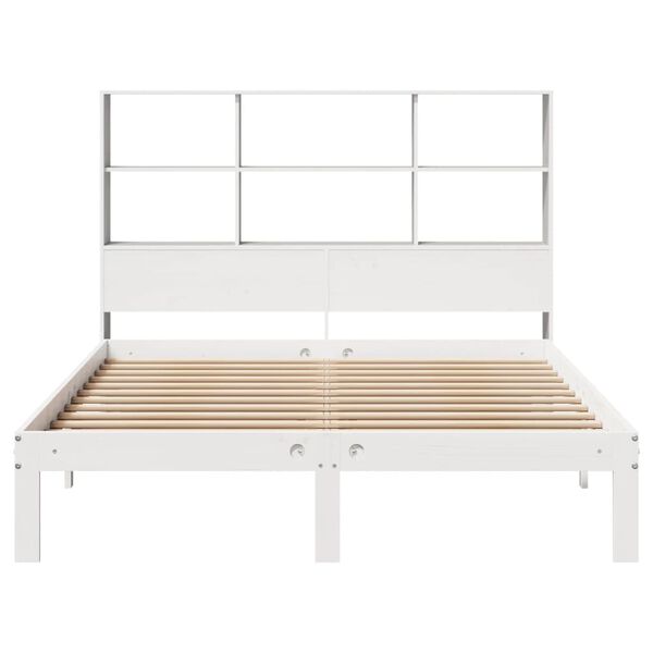 vidaXL Bookcase Bed without Mattress White 140x190cm Solid Wood Pine
