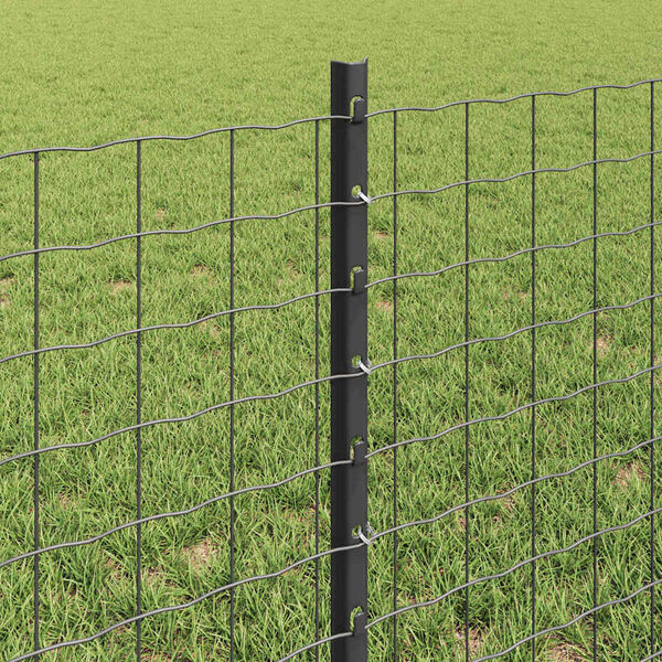 vidaXL Fence Post 11 pcs Grey 60 cm Steel