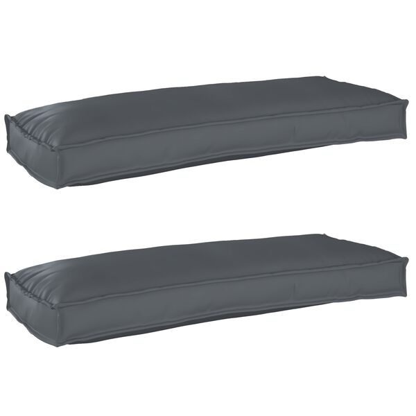 vidaXL Pallet Cushion Set 2 pcs Anthracite 100 x 40 x 8 cm
