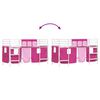 vidaXL Kids'Loft Bed Frame with Curtains White and Pink 90 x 190 cm