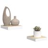 vidaXL Floating Wall Shelves 2 pcs Oak and White 23x23.5x3.8 cm MDF