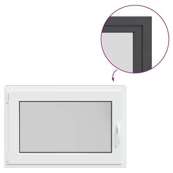vidaXL Basement Window RISOR 90x60 cm Tilt&Turn DIN Left Anthracite