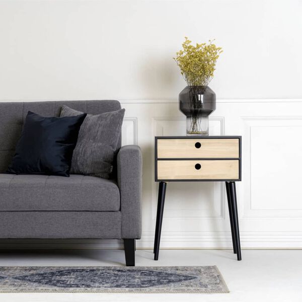 House Nordic Bedside Table Annelies Black and Natural