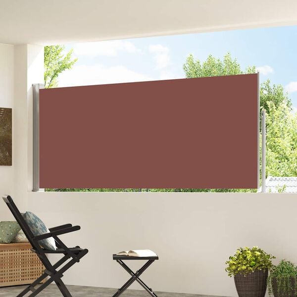 vidaXL Retractable Side Awning 120 x 300 cm Brown