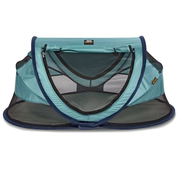 DERYAN Pop-up Toddler Travel Cot with Mosquito Net Luxe Ocean Blue