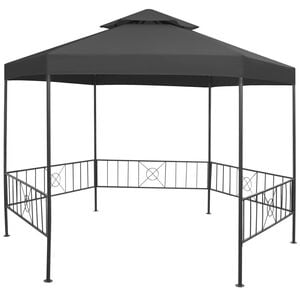 vidaXL Garden Gazebo | Anthracite | Powder-coated steel | Large