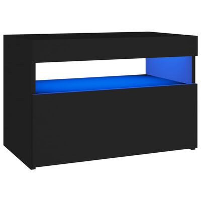 vidaXL TV Cabinets with LED Lights 2 pcs Black 60x35x40 cm