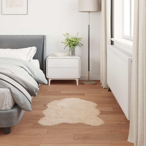vidaXL Faux Sheepskin Rug Tafalla Beige 50 x 80 cm Polyester