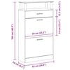 vidaXL Shoe Cabinet with a Drawer and a Top Glass Shelf Wood White