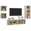 vidaXL 4 Piece TV Cabinet Set Sonoma Oak Engineered Wood