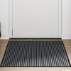 vidaXL Doormat Stripe Black and Grey 90x120 cm