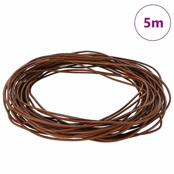 vidaXL Leather Cord Light Brown &Oslash;2 mm x 5 m Leather