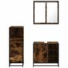 vidaXL 3 Piece Bathroom Furniture Set Smoked Oak Engineered Wood