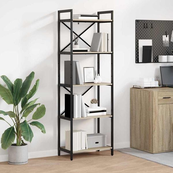 vidaXL Bookshelf Sonoma Oak 56 x 34 x 171 cm Engineered Wood