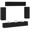 vidaXL TV Cabinet Set 6 pcs Black Oak 100 x 30 x 30 cm Engineered Wood