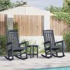 vidaXL Garden Rocking Chair 2 pcs Navy 70 x 92 x 108cm Plastic