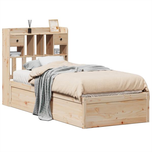vidaXL Bed Frame without Mattress 75x190 cm Small Single Solid Wood Pine