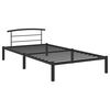 vidaXL Bed Frame without Mattress Black Metal 100x200 cm