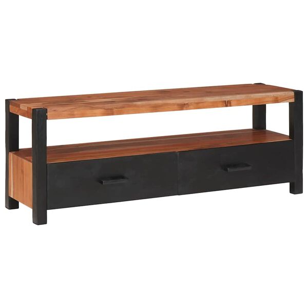 vidaXL Media Storage Cabinet with Drawer Brown Solid acacia wood