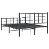 vidaXL Metal Bed Frame without Mattress with Footboard Black 135x190cm