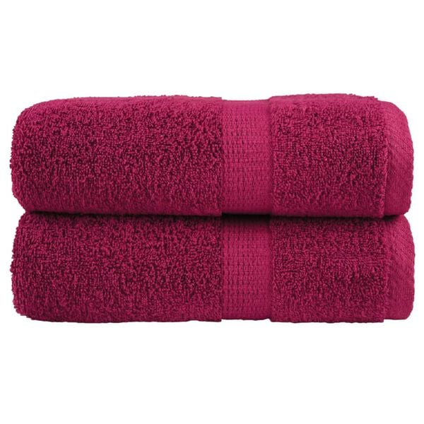 vidaXL Premium Guest Towels "SOLUND" 2 pcs Bordeaux 30x50 cm 600 gsm