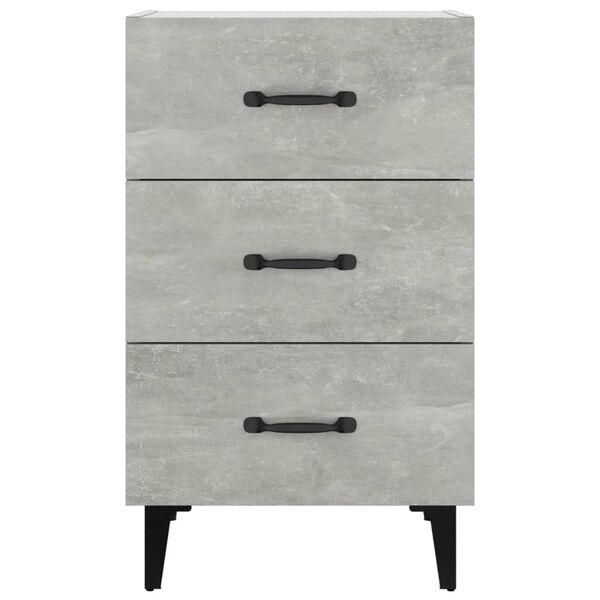 vidaXL Bedside Cabinet Concrete Grey 40x40x66 cm Engineered Wood