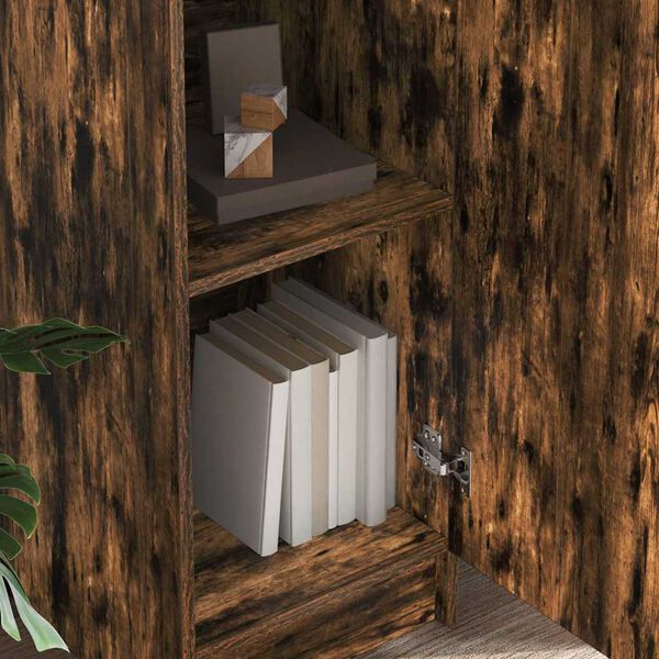 vidaXL Highboard Smoked oak 35 x 39 x 168 cm Engineered wood